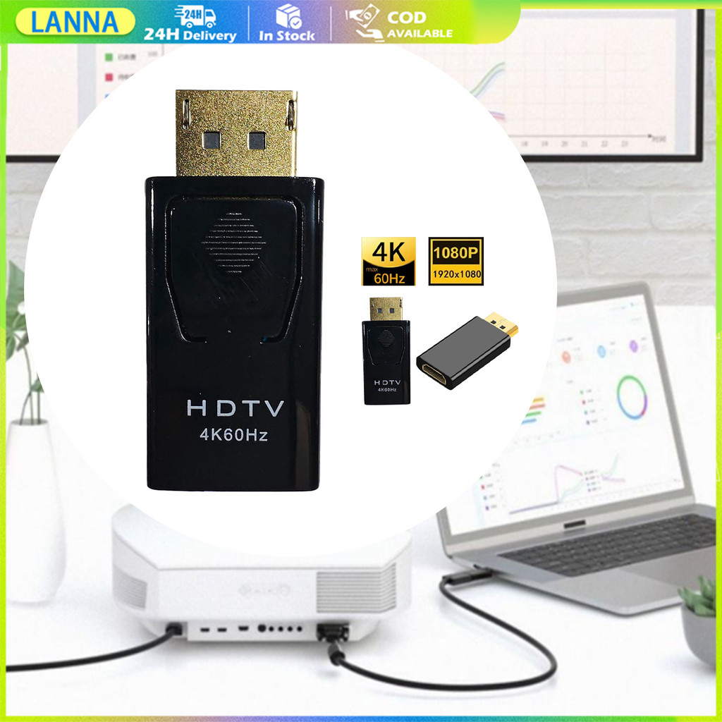 ร้านอยู่ที่ไทย dp to hdmi adapter อะแดปเตอร์แปลงเสียงวิดีโอ 4Kและ1080P  DP ตัวผู้ เป็น HDMI ตัวเมีย สําหรับ PC แล็ปท็อป