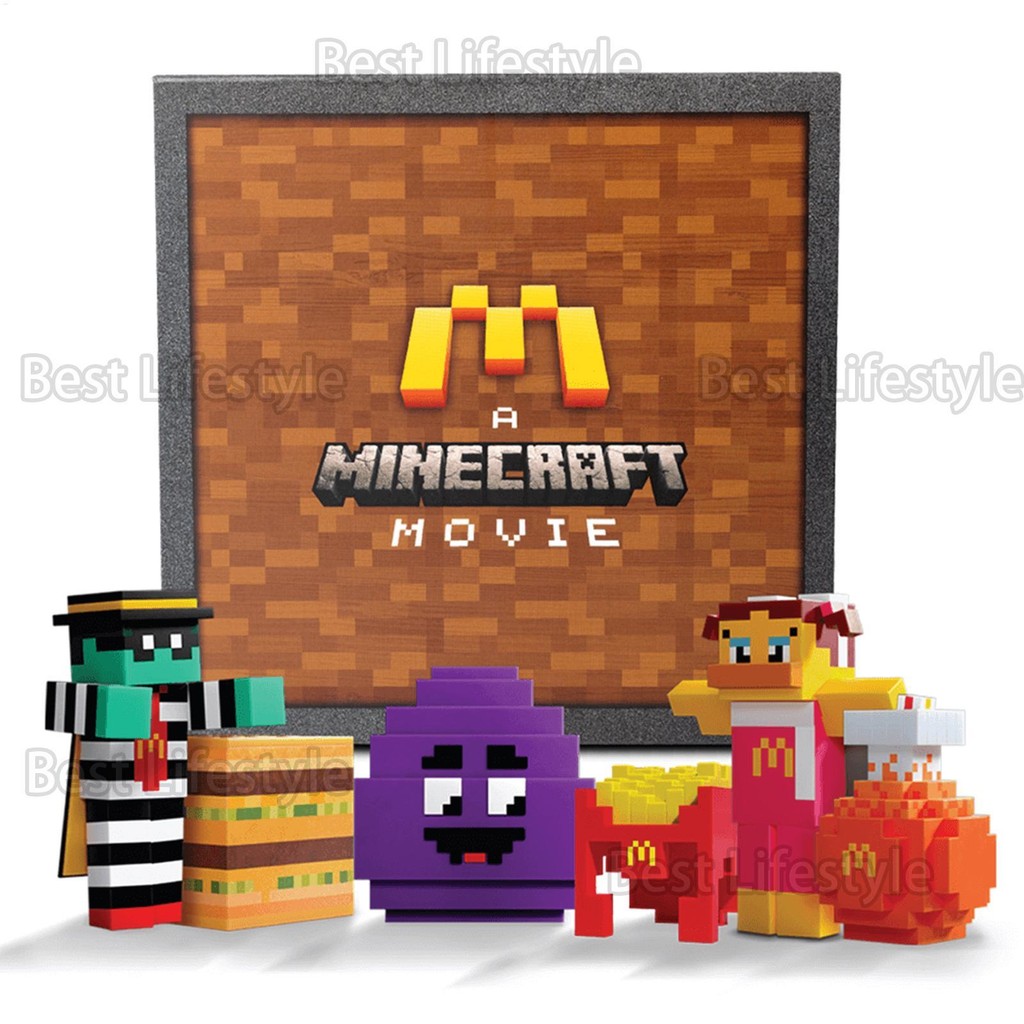 McDonalds A Minecraft Movie Happy meal พร้อมรหัสจีน Minecraft Movie Building Bricks Funny Blocks Bui