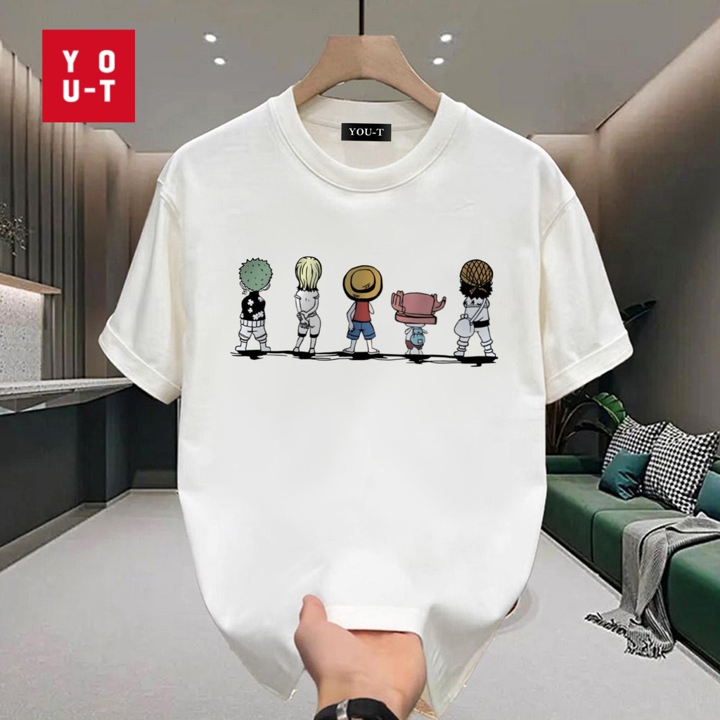 Y-T🌊 เสื้อผู้ชาย เสื้อยืด  สตรีท เกรดพรีเมียม ultrasoft OVERSIZE เสื้อคอตตอน100% ไม่หดตัวลาย ลาย "ONE PIECE"