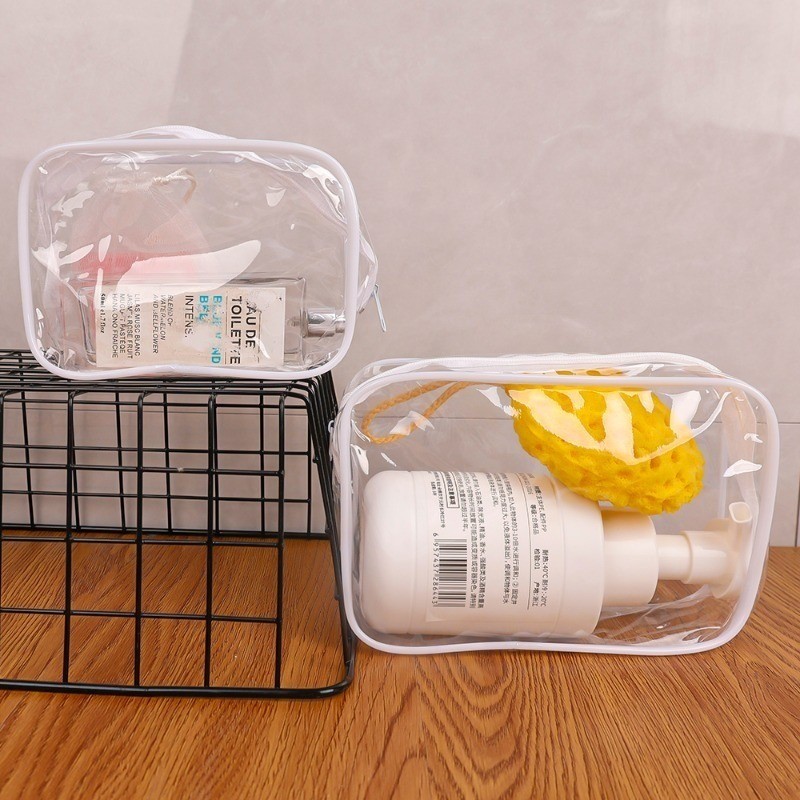 [3-5 วันมาถึง]ถุงเก็บเดินทางกันกระแทก 3 ชิ้นพร้อมตะเข็บเสริม, ซิปไนลอนป้องกันรอยขีดข่วน, เคสเครื่องสําอางใสสําหรับองค์กรอุปกรณ์อาบน้ํา - รูปที่ 3