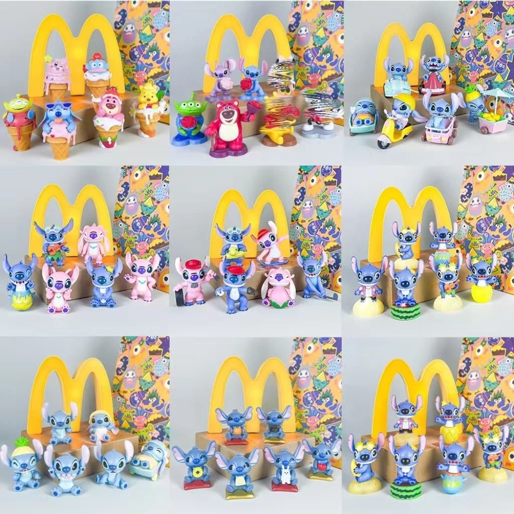 💥จัดส่งจากประเทศไทย💥6 ชิ้น/กล่อง Stitch Angel วันวาเลนไทน์อะนิเมะรูปคอสเพลย์แตงโมองุ่นตุ๊กตาของเล่นสําหรับของขวัญเด็กคอลเลกชันเครื่องประดับรถบ้านเค้กตกแต่ง Gacha thumbnail 4