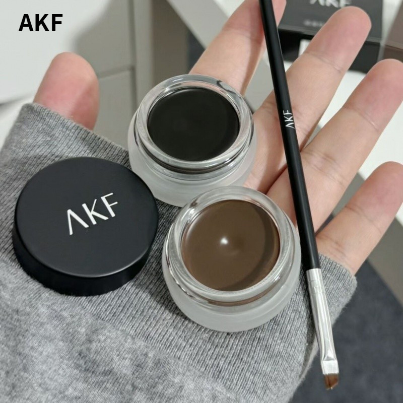 AKF ครีมอายไลเนอร์กันน้ําและกันเหงื่อสําหรับยาวนานไม่มีรอยเปื้อนธรรมชาติและเรียบเนียน
