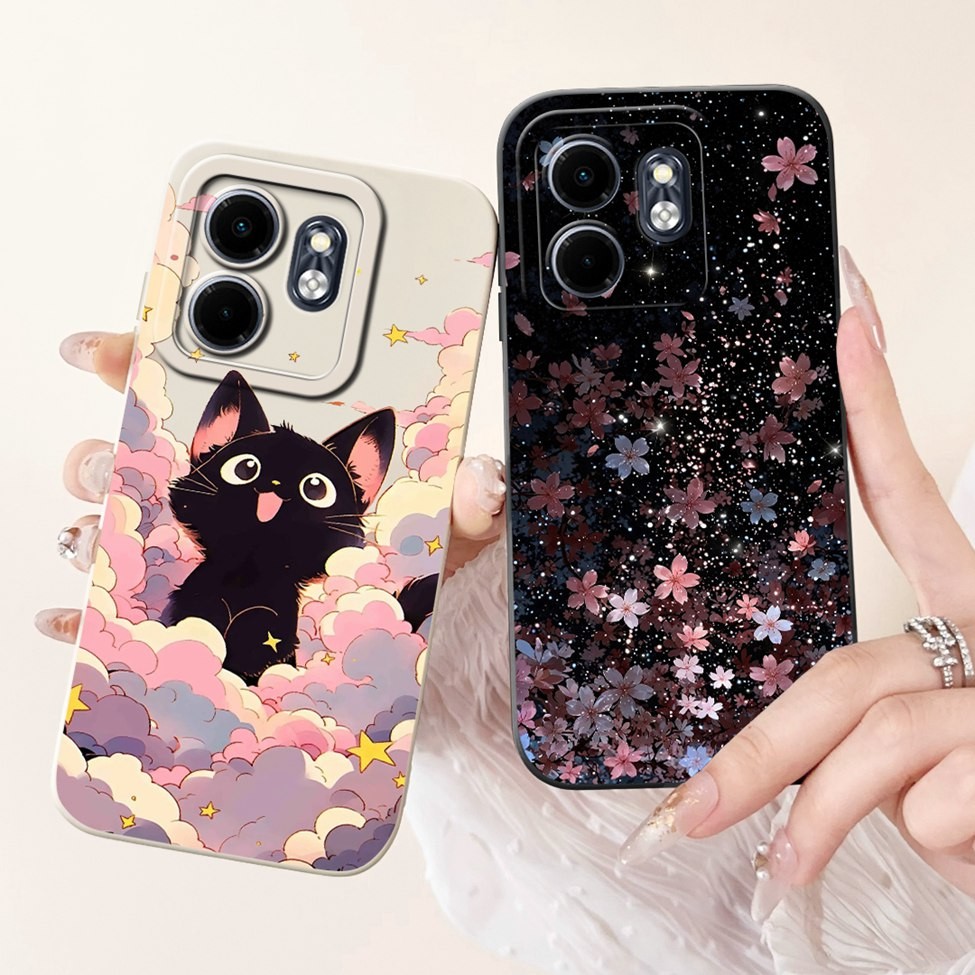 Infinix Smart9 X6532 ฝาหลัง Infinix Smart 9 เคสซิลิโคนแมวน่ารักแฟชั่นดอกไม้ผีเสื้อ Love Painted กันชน