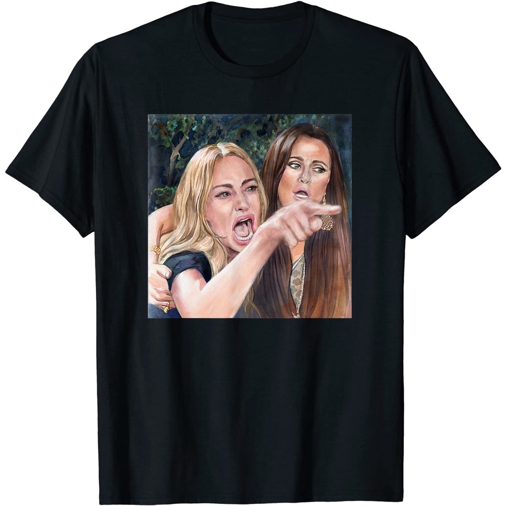 Angry Woman Adult Clothes Yeling at a Cat Meme T-Shirt