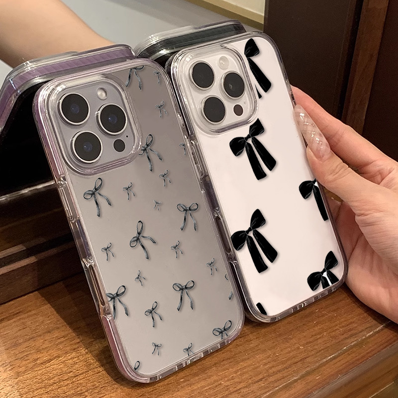 Soft clear case Simple bow series 2 สําหรับ OPPO A1k C2 A3s A15 A16 A17 A18 A33 A38 A53 A54 A57 A58 