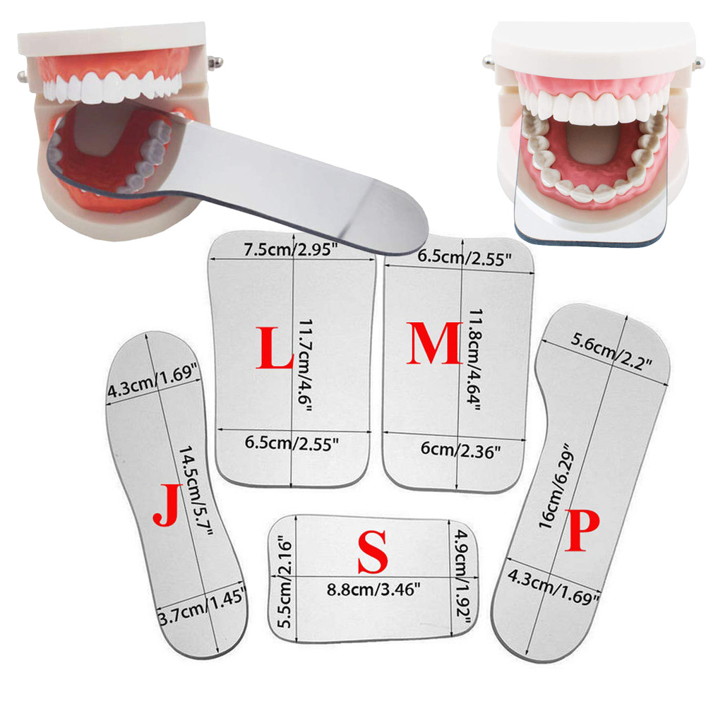 5PCS กระจกทันตกรรมการถ่ายภาพกระจกสองด้านเครื่องมือทันตกรรมวัสดุแก้วทันตกรรม Reflector Intra