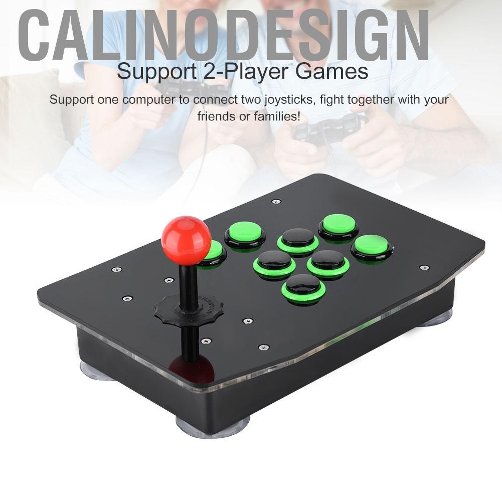 Calinodesign USB Arcade Fighting Joy Stick Controller Fight Stick Game Console ไม่ล่าช้าสำหรับเกมคอม