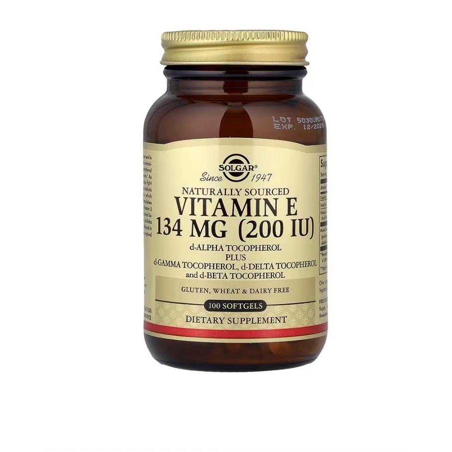 [ วิตามินอี ] Solgar, Vitamin E, Naturally Sourced (200 IU) x 100 ซอฟเจล (Softgels)