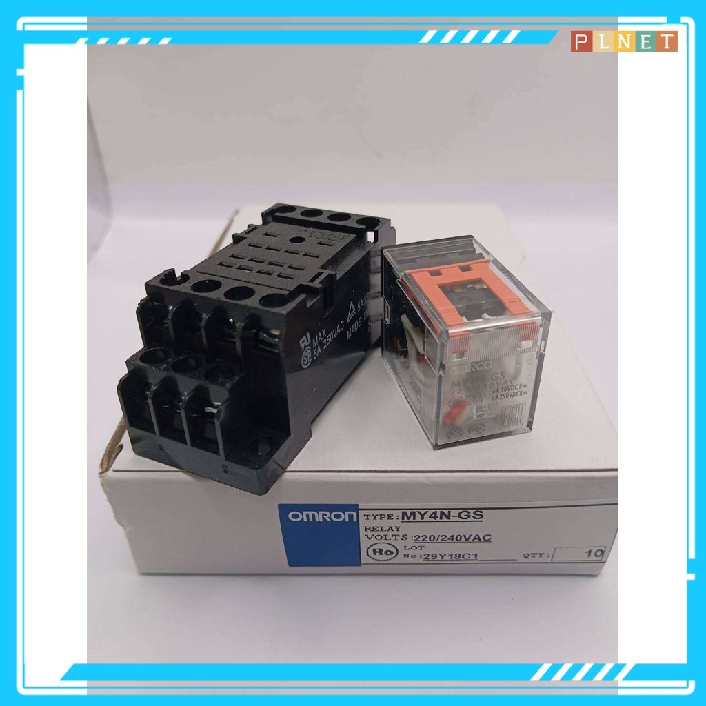 รีเลย์ MY4N-GS MY4GS มีขายทั้งชุด 12VDC, 24VDC, 24VAC, 220-240VAC มีขาเสียบ