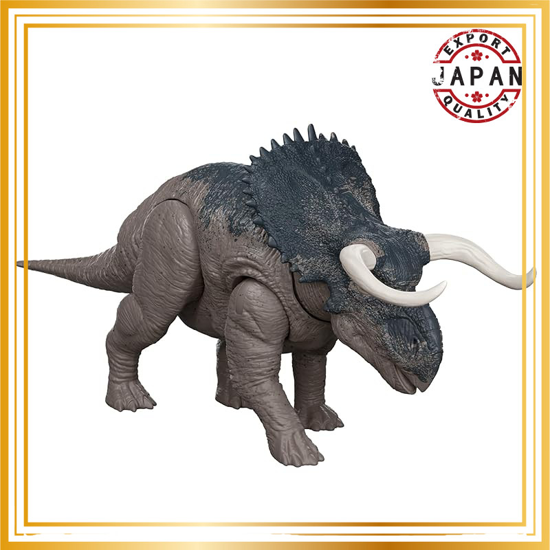 Mattel Jurassic World Action Figure Roaring Nasutoceratops Kids Toy Dinosaur Moving Large Size: Appr