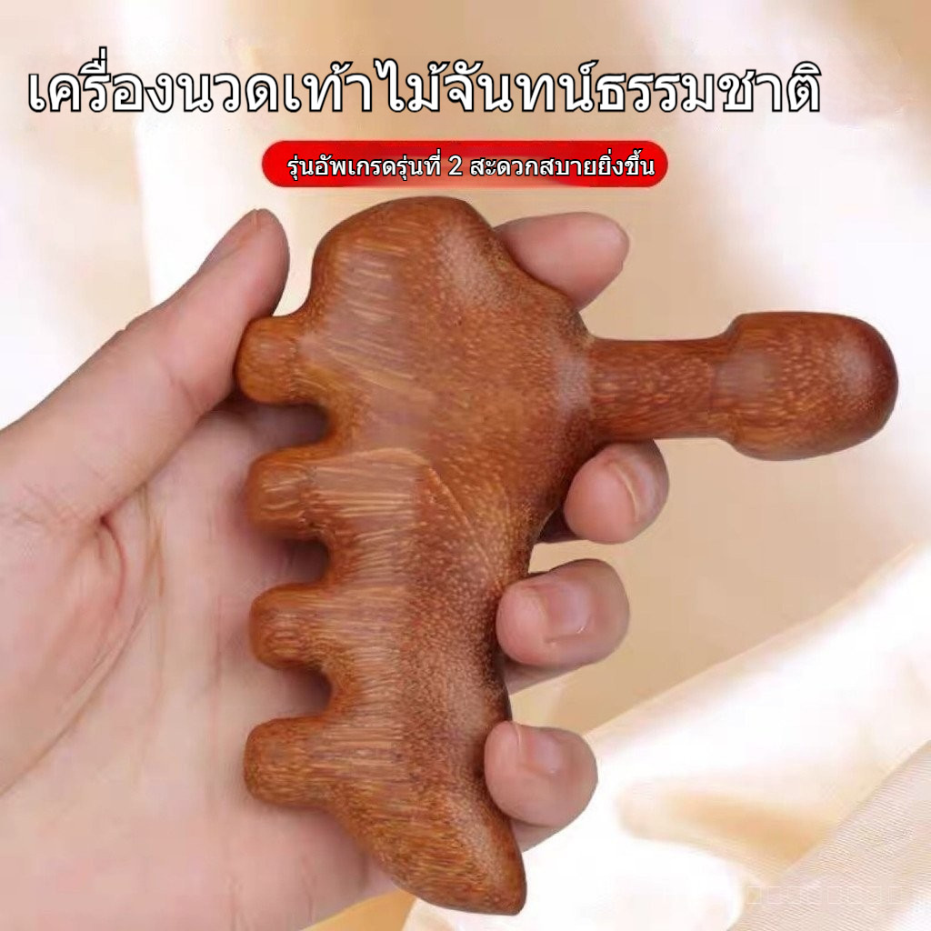 เครื่องนวดจุดฝังเข็มเท้าไม้จันทน์ - แท่งกดจุดสําหรับการล้างเส้นเมอริเดียนและกัวซา เครื่องมือบรรเทาพังผืดฝ่าเท้า