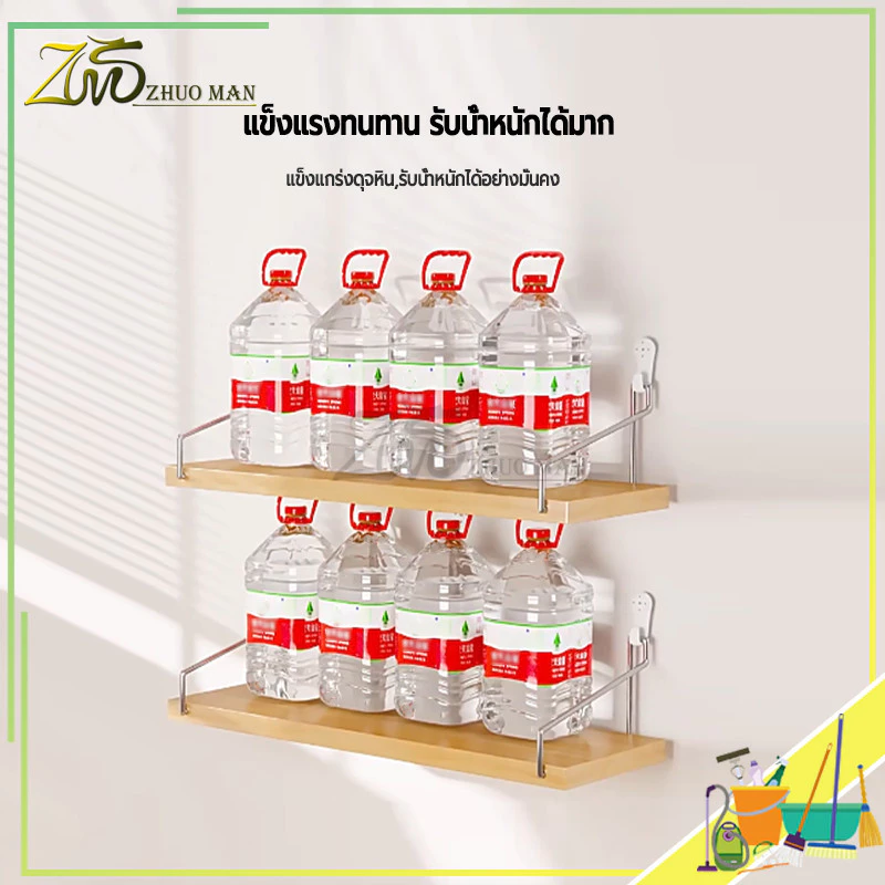 ชั้นวางไม้ติดผนัง ชั้นวางกล่องทีวีและเราเตอร์ thumbnail 8