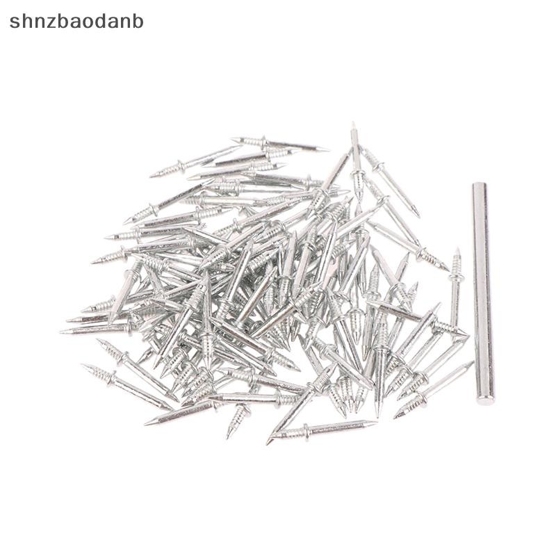 [SHNZFF] ตะปูไม่มีรอยต่อสองหัวพร้อมแขน Skirg Thread Rust-Proof Fixator สําหรับไม้ 100 ชิ้นโลหะ Non-Marking เล็บ YBUI