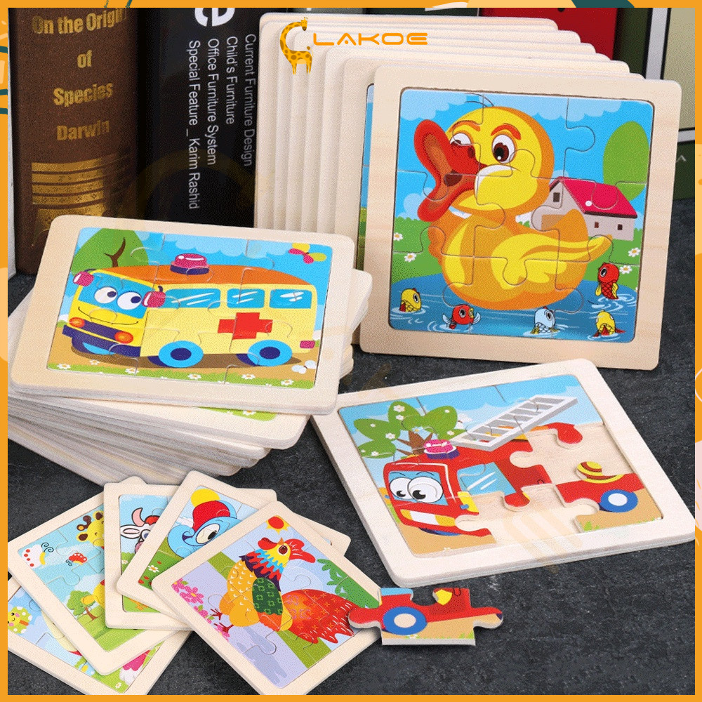 LAKOE ของเล่นไม้ จิ๊กซอว์เด็ก จิ๊กซอว์ไม้ ของเล่นเด็กผญ 4-6 ปี ตัวต่อไม้ ของเล่นเสริมพัฒนาการ