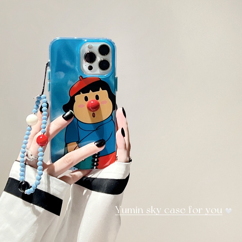 Huiwanju การ์ตูนตลกสาวน้อยอ้วน 15 สําหรับ iPhone16ProMax เคสโทรศัพท์มือถือสําหรับ iPhone12 ใหม่ 13Pro สามมิติ 14 โซ่ 15Pro สาวรุ่น max รวมทุกอย่างเคสนิ่มน้ํา