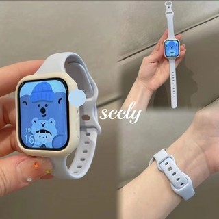 สายนาฬิกา+เคสซิลิโคนเหมาะสําหรับ แอปเปิล ดู วงดนตรี 49 มม. 45 มม. 41 มม. 40 มม. 44 มม. 38 มม. 42 มม. ฉัน-ดู พิเศษ 2 9 8 7 6 กับ 4 3 2 1 เคสและสาย