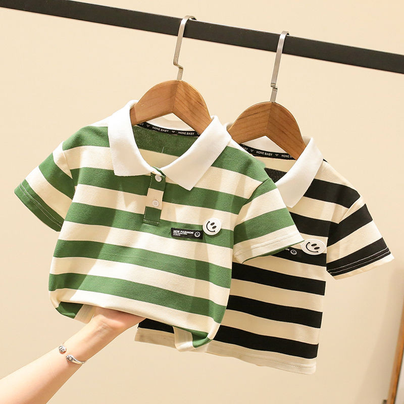 Kid เสื้อโปโลผ้าฝ้ายแขนสั้นบางเสื้อโปโลแฟชั่นลายฤดูร้อน Tops Unisex Boy Girl Wear