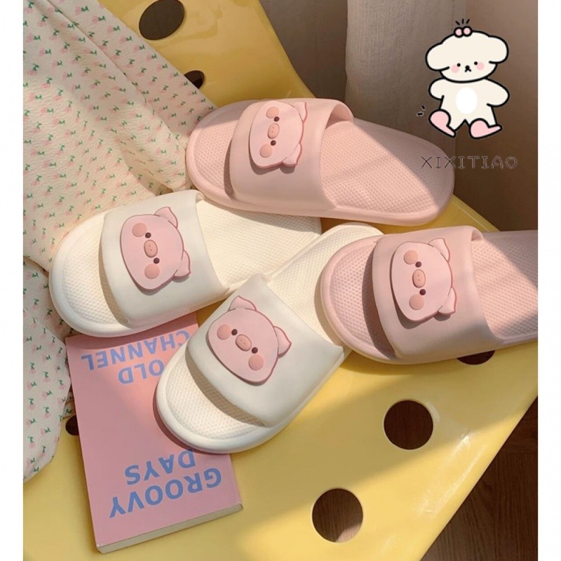 Xixitiao รองเท้าแตะ EVA แบบบาง กันลื่น ลายหมูน่ารัก สีชมพู เหมาะกับฤดูร้อน สําหรับผู้หญิง ใส่ในห้องน้ํา