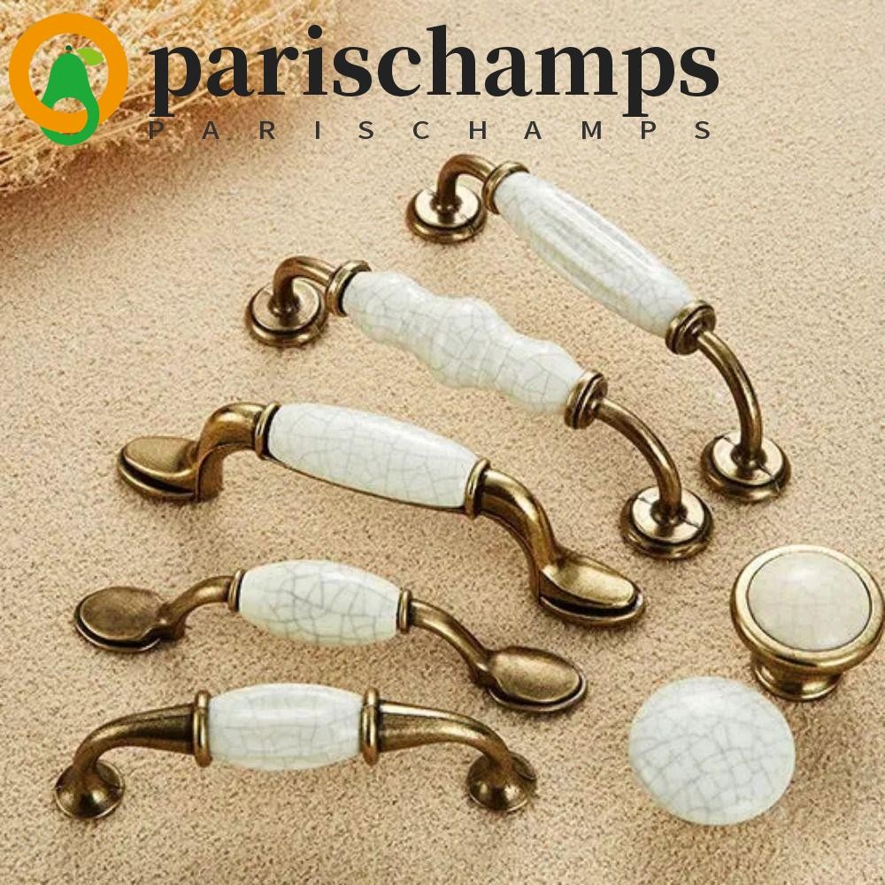 ปารีสchamps ที่จับตู้เซรามิก, โลหะผสมสังกะสีโบราณลิ้นชักลูกบิด, ฮาร์ดแวร์เฟอร์นิเจอร์บรอนซ์แตกออกแบบวินเทจตู้เสื้อผ้าสีขาวมือจับประตูคร