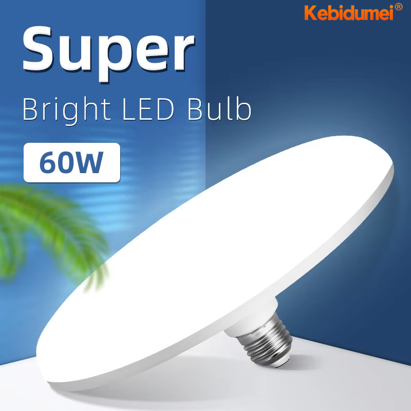 E27 หลอดไฟ LED UFO 100W โคมไฟ LED หลอดไฟ LED สีขาวเย็นสําหรับห้องครัวห้องนอนโรงรถไฟบ้าน 20/30/40/60W
