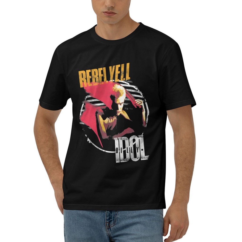 Kaus Motif Billy Idol Rebel Yell Bahan Good Product Mens Tops