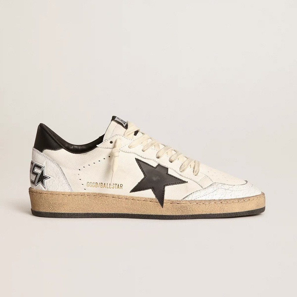 Golden Goose รองเท้าผ้าใบสำหรับผู้ชายและผู้หญิงคู่ unisex Old Star Little สกปรกรองเท้า Little สีขาวร