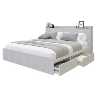 Koncept Furniture เตียง 6 ฟุต รุ่น Aiko สีขาว (196x217x100 ซม.) แบรนด์ KONCEPT FURNITURE