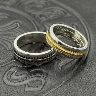 Goros Ring/925 Silver Gold Totem แหวนฟันเลื่อย