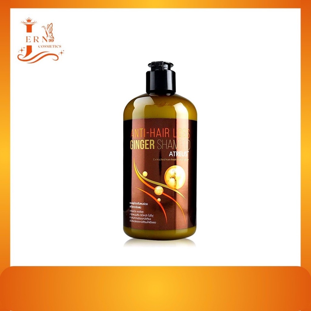 Atreus Ginger Shampoo แชมพูขิง เอเทรียส จินเจอร์ แชมพูสำหรับบำรุงหนังศีรษะ ขนาด 400ml. สารสกัดจากขิง