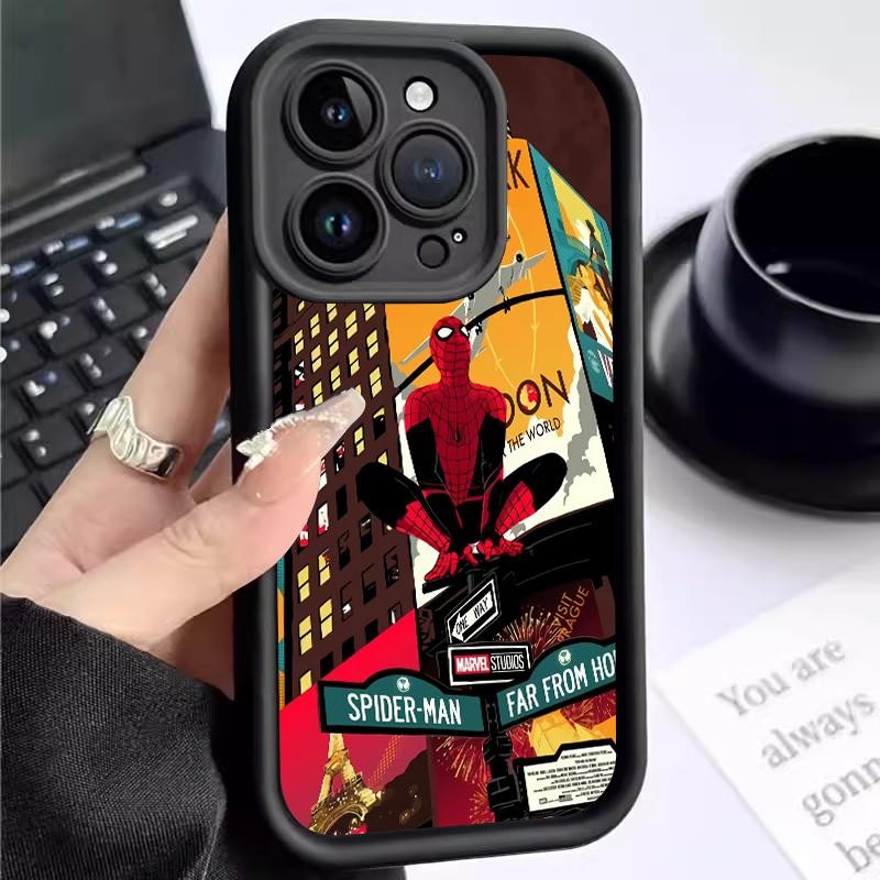 เหมาะสำหรับ VIVO V29 Pro V27 V25 5G V25e S17 S17t T1x 4G U10 U3x กรณีโทรศัพท์ที่ดูดีเคส Cartoon Spid