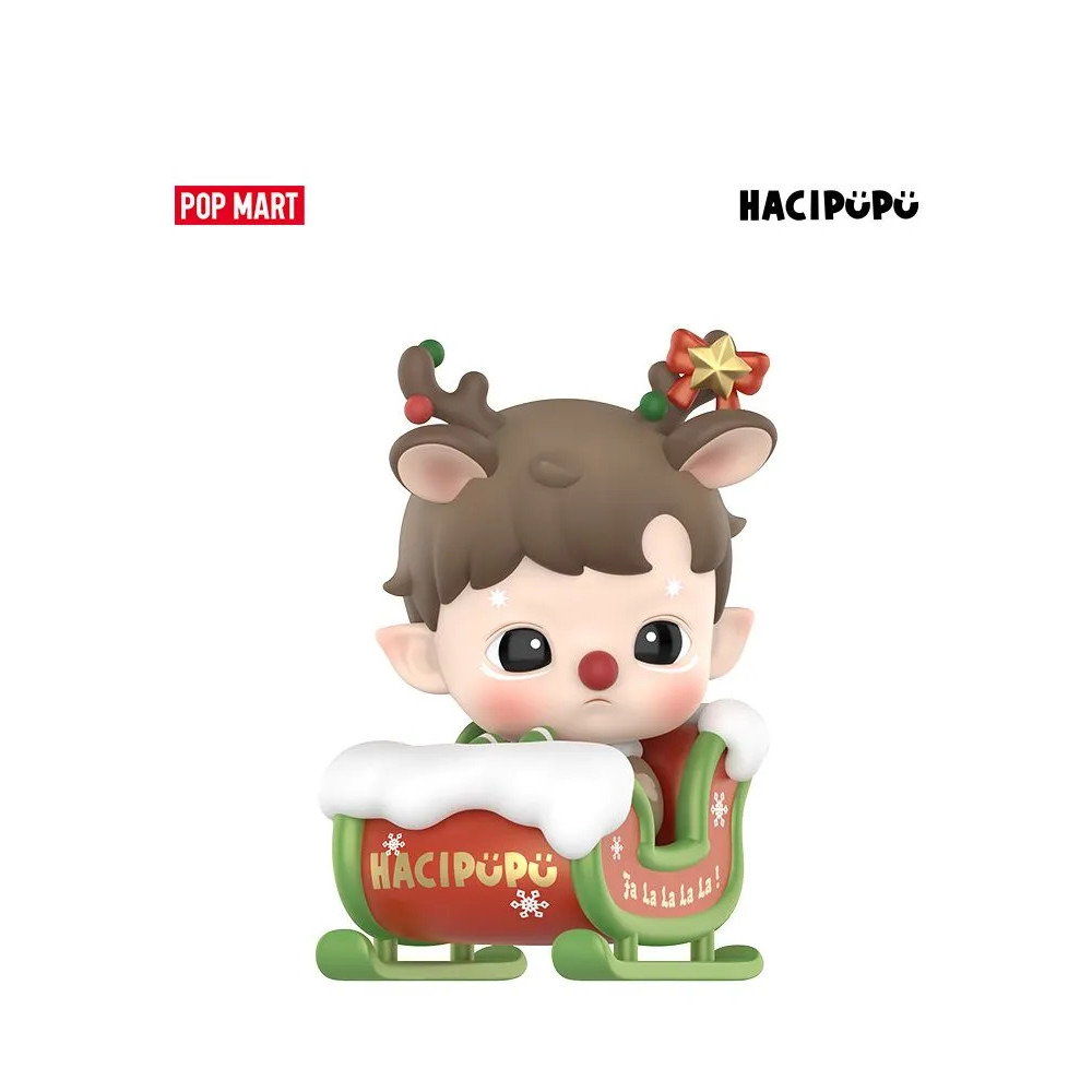 Popmart อย่างเป็นทางการ HACIPUPU Sligh รูปลิฟท์คริสต์มาส Little Knight ตุ๊กตารูปอินเทรนด์เล่นของขวัญวันเกิดตกแต่งของเล่น