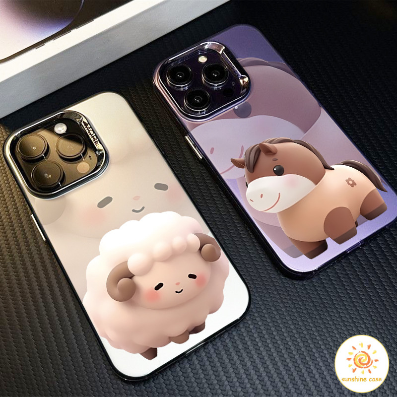 GOOD เคสมือถือลายแกะน้อยและโพนี่ 3D สุดสร้างสรรค์ ไอโฟน11 For iPhone12 13 14 15 16 Pro MAX X XS XR XS 7 8Plus