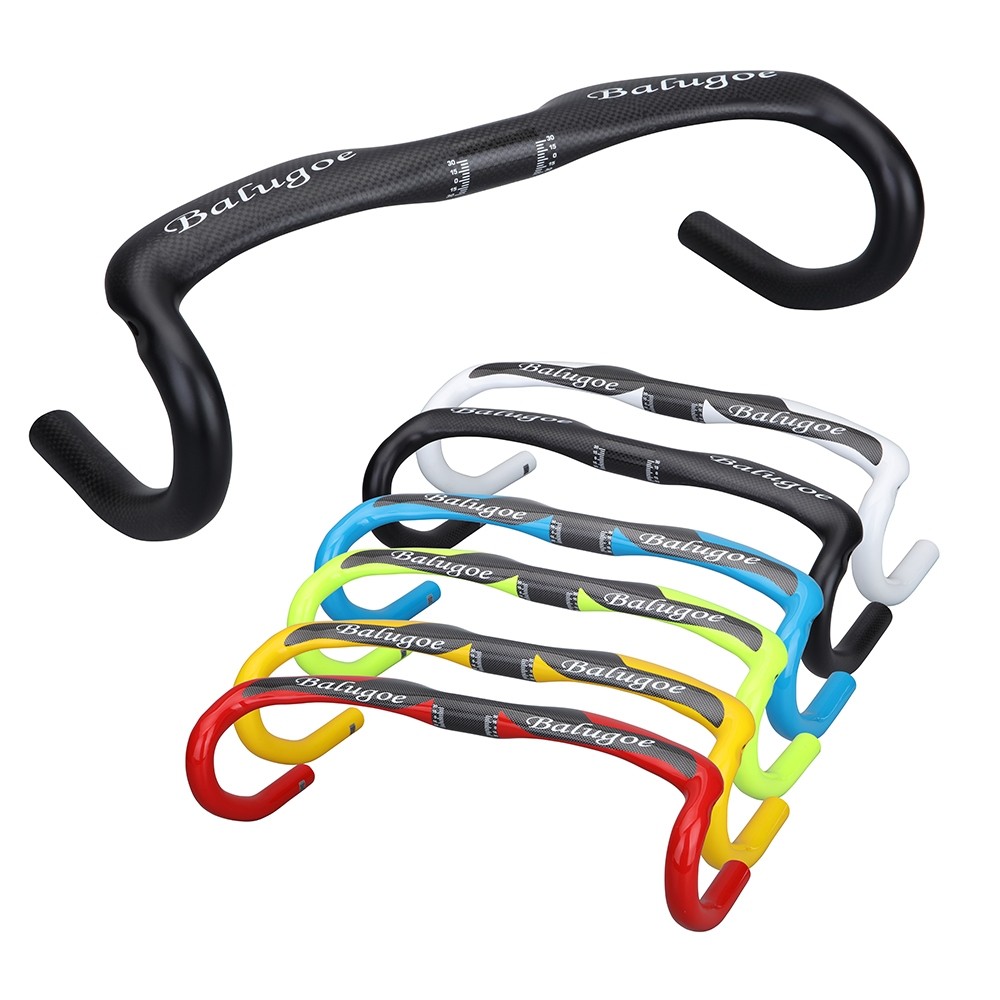 Cod ใหม่ balugoe Carbon Handlebar Road Bike Race Bicycle Handle 31.8 *400 420 440mm