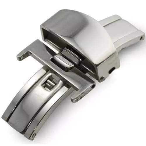 BUTTERFLY WATCH STRAP BUCKLE 18MM 20MM 22MM BUTTERFLY MODEL - สีเงิน, 22mm