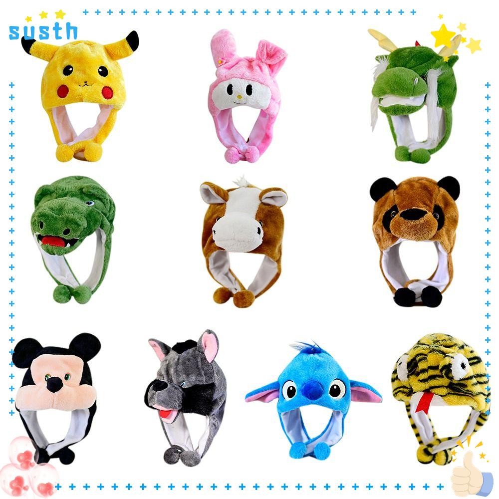 ของพวกเขา หมวกหูสัตว์,สัตว์การ์ตูนตุ๊กตาย้ายหมวก,หมวกเครื่องบินทิ้งระเบิดคออุ่นที่สามารถเคลื่อนย้ายหูถุงลมนิรภัยหมวกคอสเพลย์พ