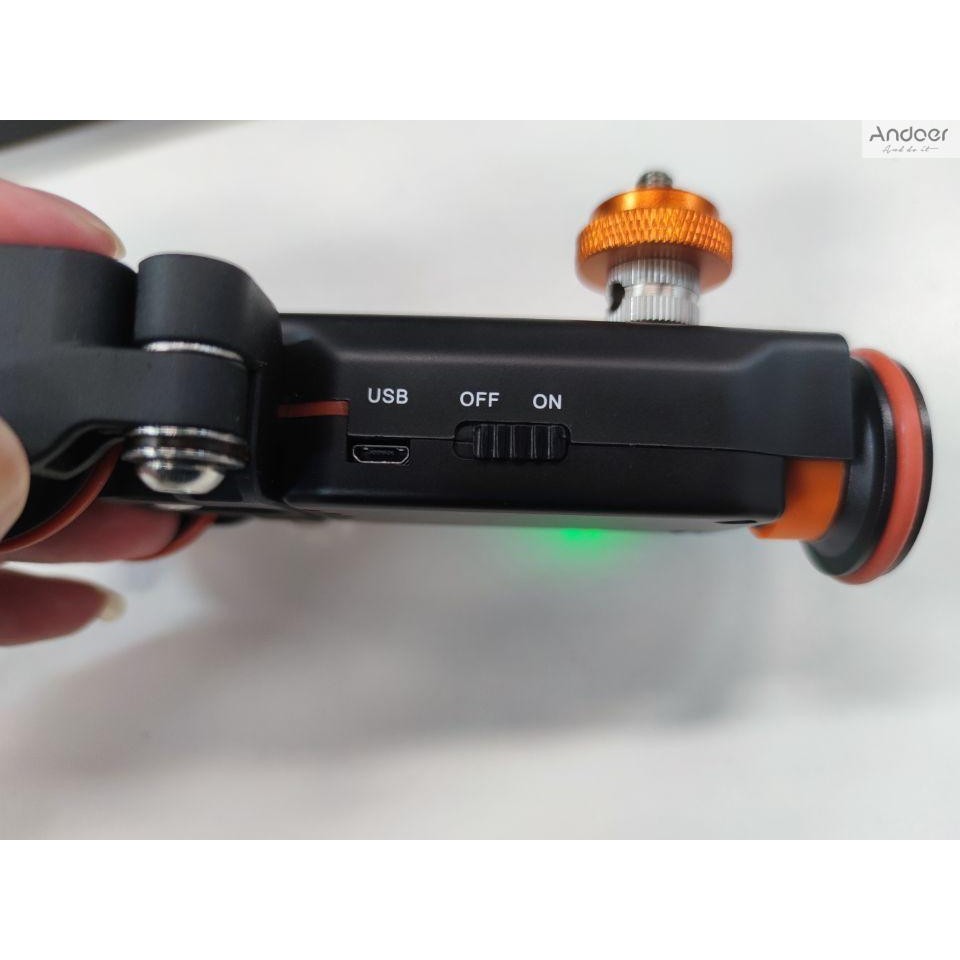 Andoer มอเตอร์กล้องวิดีโอ Dolly ขนาดระบุ Auto Dolly Motorized Video Slider Skater 3 ความเร็วปรับ 2.4G รีโมทคอนโทรลผู้ถือโทรศัพท์ Ballhead เปลี่ยน fo