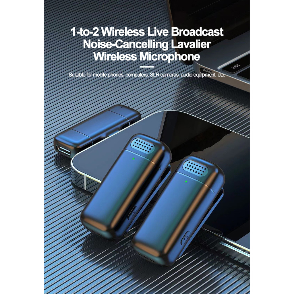 ไมโครโฟนไร้สายแบบหนีบเสื้อพร้อมเคสชาร์จมินิลดเสียงรบกวนอัจฉริยะสําหรับโทรศัพท์ไมโครโฟนปกบันทึกวิดีโอสั้นไมโครโฟนสด - รูปที่ 5