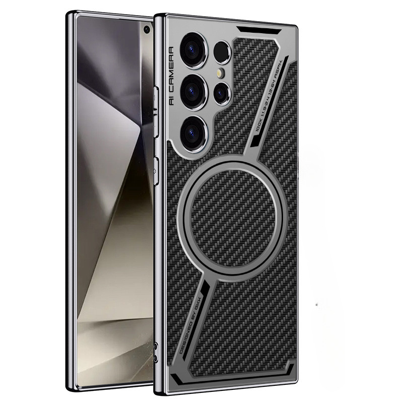 สําหรับ Galaxy S24 Ultra Electroplated หนังเคสโทรศัพท์สําหรับ Samsung Galaxy S24 S23 Ultra Magnetic ป้องกันปกหลัง