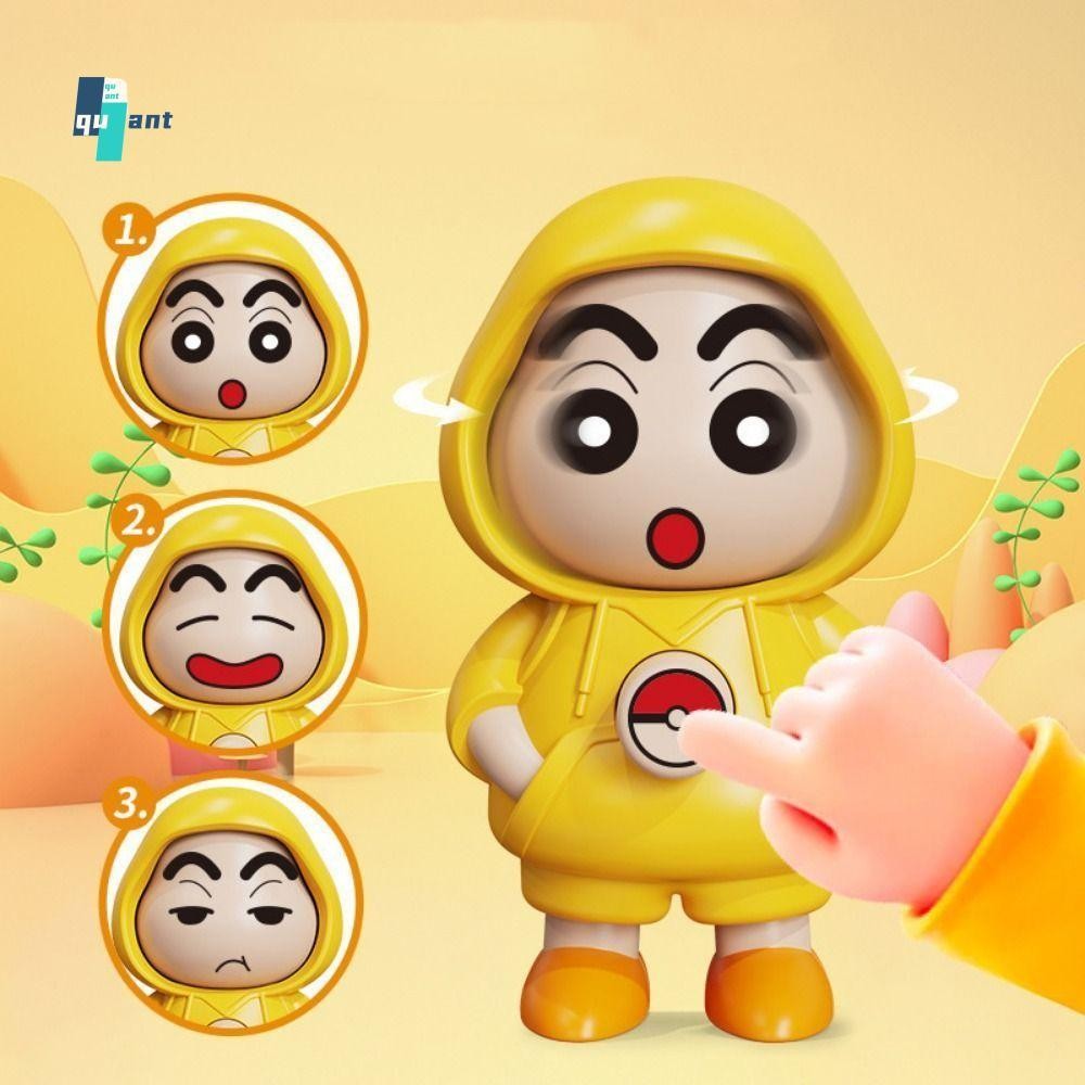 Quantumsky Crayon Shin-chan ตุ๊กตาเปลี่ยนหน้า, พลาสติกสไตล์จีน Shin-chan Face แต่งหน้าของเล่น, ของเล่นรูป Mini 4 ใบหน้า DIY งานฝีมือเปลี่ยนหน้าของเล่นตุ๊กตาคริสต์มาส