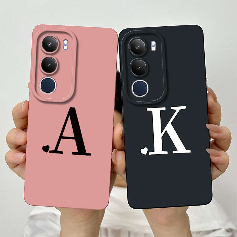 สําหรับ Vivo Y19S V2419 น่ารักตัวอักษรเริ่มต้นเลนส์ป้องกันกรณีกันกระแทก VivoY19S Y 19S 4G ซิลิโคนนุ่มเคสโทรศัพท์