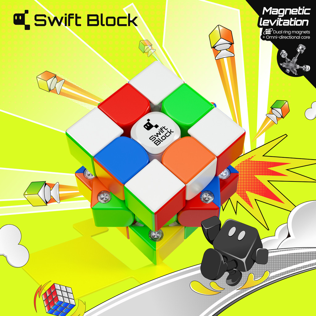 Gan Swift Block Maglev 3x3 Magnetic Cube GAN 355S Stickerless Professional Fidget ของเล่นของขวัญสําหรับเด็ก