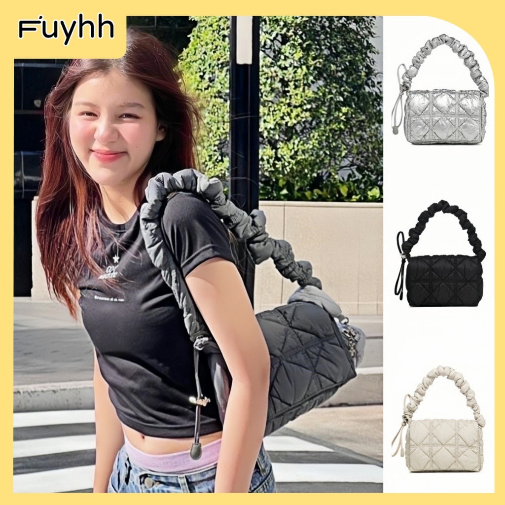 【 มาถึงภายใน 3 วัน】carlyn กระเป๋าสะพายไหล่เมฆของผู้หญิงพับเชือกเลื่อนพลิกเกาหลีมัลติฟังก์ชั่นผ้าฝ้ายโฟมแขวนกระเป๋า