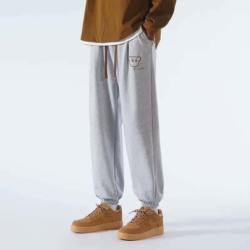 M-8xl เกาหลี Simple สีเทา Jogger กางเกงผู้ชาย Plus ขนาดกางเกงขายาวลําลองหลวม Sweatpants