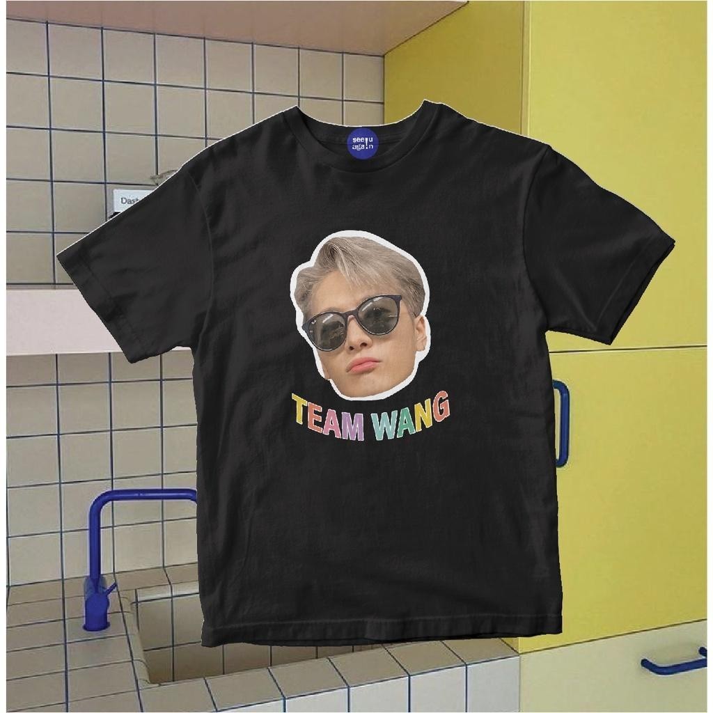 การออกแบบเดิมเสื้อ Jackson Wang Team Wang T-Shirt Oversize ผ้าcotton100% พิมพ์ภาพบุคคล Wang Jiaer
