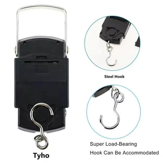 Multifunctional 50 กก./10g อิเล็กทรอนิกส์แขวนตกปลากระเป๋าเดินทาง Balanca แบบพกพา น้ําหนัก Hook Scale