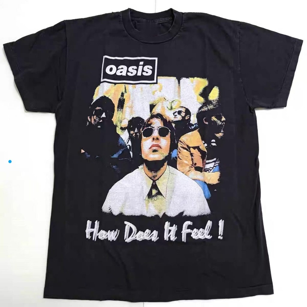 (จัดส่งตลอด 24 ชั่วโมง)Woo Right เสื้อลายOasis มีแถบพิมพ์ลาย เสื้อยืดโอเอซิส แขนสั้น เสื้อยืดผ้าคอตตอน