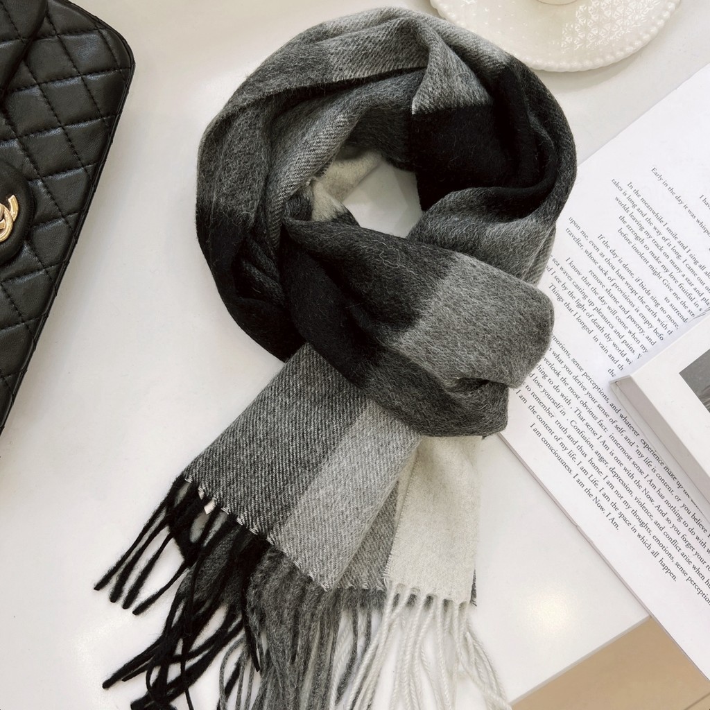 100% ออสเตรเลียผ้าพันคอขนสัตว์ผู้หญิงฤดูหนาวผ้าพันคออบอุ่นผ้าคลุมไหล่แบบ คู่-ใช้คอป้องกันทุกการแข่งข