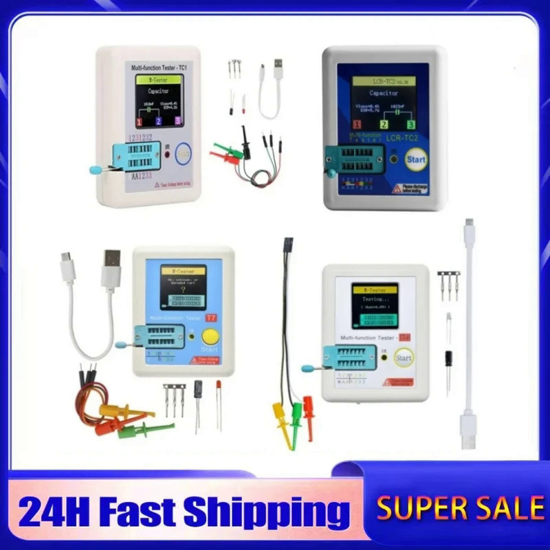 LCR-TC1 TC-T7-H LCR-TC2 TCR-T7 Transistor Tester Multimeter For Diode Triode MOS/PNP/NPN Capacitor R