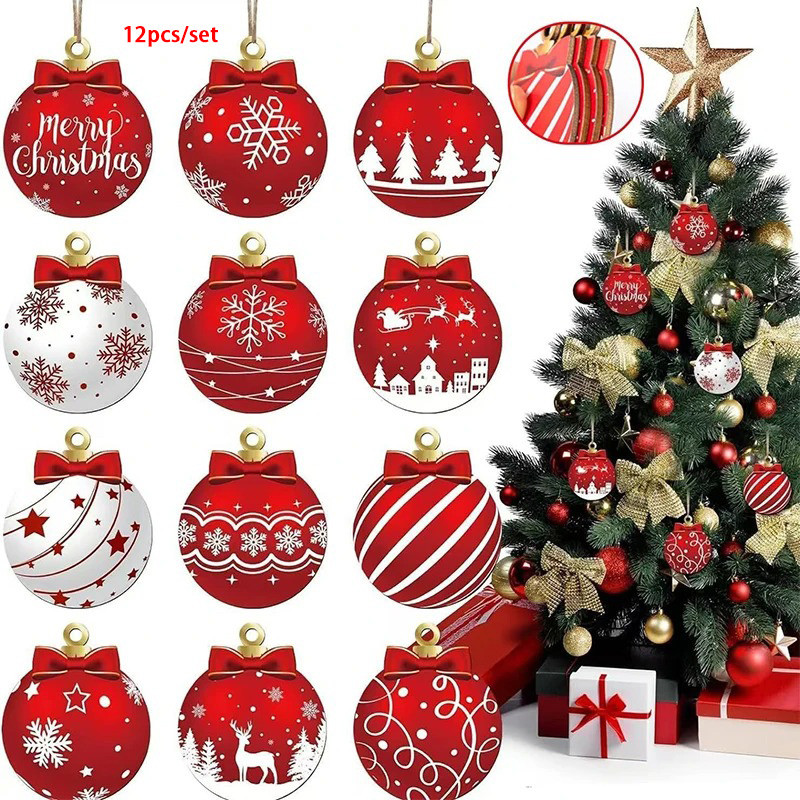 12 ชิ้น/เซ็ตเครื่องประดับต้นคริสต์มาสแขวน Xmas Ball Gnome จี้ DIY Christmas Tree Craft Decor สําหรับ Home ของขวัญปีใหม่