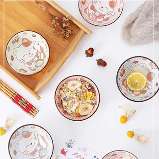 🍒Grace Thai🍒 ชุดชามเซรามิกพร้อมตะเกียบ เซ็ตของขวัญ มีกล่องแพคเกจสวยงาม พร้อมส่ง